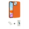 MARSİLYAN™- iPhone 14 Kılıf Doruk Serisi - Şeffaf Pasifik Cam Ekran Koruyucu + Diamond Kamera Lens - PE