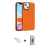 MARSİLYAN™- iPhone 14 Kılıf Doruk Serisi - Siyah Bilvis 3D Cam Ekran Koruyucu + Diamond Kamera Lens - SABE