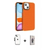 MARSİLYAN™- iPhone 14 Kılıf Doruk Serisi - Siyah Bilvis 3D Cam Ekran Koruyucu + Shine Kamera Lens - SH