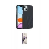 MARSİLYAN™- iPhone 14 Kılıf Doruk Serisi - Siyah Bilvis 3D Mat Cam Ekran Koruyucu