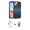 MARSİLYAN™- iPhone 14 Kılıf Doruk Serisi - Siyah Bilvis 3D Mat Cam Ekran Koruyucu + Shine Kamera Lens - GD
