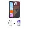MARSİLYAN™- iPhone 14 Kılıf Doruk Serisi - Siyah Bilvis 5in1 3D Magic Cam Ekran Koruyucu + Shine Kamera Lens - MI