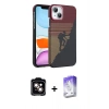 MARSİLYAN™- iPhone 14 Kılıf Doruk Serisi - Siyah Bilvis 5in1 3D Magic Cam Ekran Koruyucu + PVD Metal Kamera Lens - TU