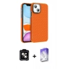 MARSİLYAN™- iPhone 14 Kılıf Doruk Serisi - Siyah Bilvis 5in1 3D Magic Cam Ekran Koruyucu + PVD Metal Kamera Lens - TU