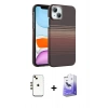MARSİLYAN™- iPhone 14 Kılıf Doruk Serisi - Siyah Bilvis 5in1 5D Magic Hayalet Cam Ekran Koruyucu + Shine Kamera Lens - GD