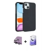 MARSİLYAN™- iPhone 14 Kılıf Doruk Serisi - Siyah Bilvis 5in1 5D Magic Hayalet Cam Ekran Koruyucu + Raze Metal Kamera Lens - GS