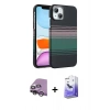 MARSİLYAN™- iPhone 14 Kılıf Doruk Serisi - Siyah Bilvis 5in1 5D Magic Hayalet Cam Ekran Koruyucu + Raze Metal Kamera Lens - GS