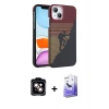 MARSİLYAN™- iPhone 14 Kılıf Doruk Serisi - Siyah Bilvis 5in1 5D Magic Hayalet Cam Ekran Koruyucu + PVD Metal Kamera Lens - TU