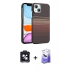 MARSİLYAN™- iPhone 14 Kılıf Doruk Serisi - Siyah Bilvis 5in1 5D Magic Hayalet Cam Ekran Koruyucu + PVD Metal Kamera Lens - SH