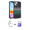 MARSİLYAN™- iPhone 14 Kılıf Doruk Serisi - Siyah Bilvis 5in1 5D Magic Hayalet Cam Ekran Koruyucu + Shine Kamera Lens - GS