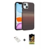 MARSİLYAN™- iPhone 14 Kılıf Doruk Serisi - Siyah Buffer Cam Ekran Koruyucu + Diamond Kamera Lens - KI