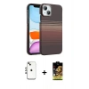 MARSİLYAN™- iPhone 14 Kılıf Doruk Serisi - Siyah Buffer Cam Ekran Koruyucu + Shine Kamera Lens - GI