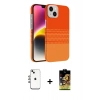 MARSİLYAN™- iPhone 14 Kılıf Doruk Serisi - Siyah Buffer Cam Ekran Koruyucu + Shine Kamera Lens - GI