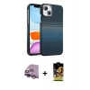 MARSİLYAN™- iPhone 14 Kılıf Doruk Serisi - Siyah Buffer Cam Ekran Koruyucu + Raze Metal Kamera Lens - MR