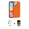 MARSİLYAN™- iPhone 14 Kılıf Doruk Serisi - Siyah Buffer Cam Ekran Koruyucu + Shine Kamera Lens - SH