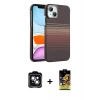 MARSİLYAN™- iPhone 14 Kılıf Doruk Serisi - Siyah Buffer Cam Ekran Koruyucu + PVD Metal Kamera Lens - YL