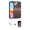 MARSİLYAN™- iPhone 14 Kılıf Doruk Serisi - Siyah Buffer Hayalet Cam Ekran Koruyucu + Diamond Kamera Lens - KI