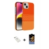 MARSİLYAN™- iPhone 14 Kılıf Doruk Serisi - Siyah Buffer Hayalet Cam Ekran Koruyucu + Diamond Kamera Lens - PE