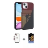 MARSİLYAN™- iPhone 14 Kılıf Doruk Serisi - Siyah Buffer Hayalet Cam Ekran Koruyucu + Shine Kamera Lens - KI