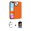 MARSİLYAN™- iPhone 14 Kılıf Doruk Serisi - Siyah Buffer Hayalet Cam Ekran Koruyucu + Shine Kamera Lens - YL