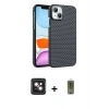 MARSİLYAN™- iPhone 14 Kılıf Doruk Serisi - Siyah Joko Magic 5D Hayalet Cam + PVD Metal Kamera Lens - PE