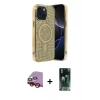 MARSİLYAN™- iPhone 14 Kılıf Eksen Çizgi - Şeffaf 360 Full Body Arka Koruyucu + Raze Metal Kamera Lens - KI