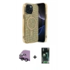 MARSİLYAN™- iPhone 14 Kılıf Eksen Çizgi - Şeffaf 360 Full Body Arka Koruyucu + Raze Metal Kamera Lens - SH