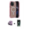 MARSİLYAN™- iPhone 14 Kılıf Eksen Çizgi - Şeffaf 360 Full Body Arka Koruyucu + Raze Metal Kamera Lens - SH