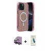 MARSİLYAN™- iPhone 14 Kılıf Eksen Çizgi - Şeffaf Pasifik Cam Ekran Koruyucu + Raze Metal Kamera Lens - SH