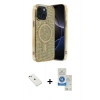 MARSİLYAN™- iPhone 14 Kılıf Eksen Çizgi - Şeffaf Royal Nano Ekran Koruyucu + Diamond Kamera Lens - PE
