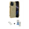 MARSİLYAN™- iPhone 14 Kılıf Eksen Çizgi - Şeffaf Royal Nano Ekran Koruyucu + Diamond Kamera Lens - YL
