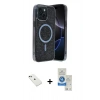 MARSİLYAN™- iPhone 14 Kılıf Eksen Çizgi - Şeffaf Royal Nano Ekran Koruyucu + Diamond Kamera Lens - YL