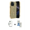 MARSİLYAN™- iPhone 14 Kılıf Eksen Çizgi - Şeffaf Royal Nano Ekran Koruyucu + Shine Kamera Lens - YL