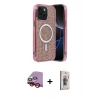MARSİLYAN™- iPhone 14 Kılıf Eksen Çizgi - Siyah Bilvis 3D Cam Ekran Koruyucu + Raze Metal Kamera Lens - KI