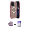 MARSİLYAN™- iPhone 14 Kılıf Eksen Çizgi - Siyah Bilvis 5in1 3D Magic Cam Ekran Koruyucu + Raze Metal Kamera Lens - MR