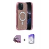 MARSİLYAN™- iPhone 14 Kılıf Eksen Çizgi - Siyah Bilvis 5in1 3D Magic Cam Ekran Koruyucu + Raze Metal Kamera Lens - KI