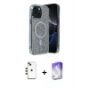 MARSİLYAN™- iPhone 14 Kılıf Eksen Çizgi - Siyah Bilvis 5in1 3D Magic Cam Ekran Koruyucu + Shine Kamera Lens - YL