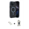 MARSİLYAN™- iPhone 14 Kılıf Eksen Çizgi - Siyah Bilvis Hayalet Cam Ekran Koruyucu + Diamond Kamera Lens - KI