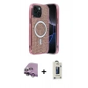 MARSİLYAN™- iPhone 14 Kılıf Eksen Çizgi - Siyah Bilvis Hayalet Cam Ekran Koruyucu + Raze Metal Kamera Lens - MR