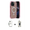 MARSİLYAN™- iPhone 14 Kılıf Eksen Çizgi - Siyah Bilvis Hayalet Cam Ekran Koruyucu + Shine Kamera Lens - YL