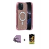 MARSİLYAN™- iPhone 14 Kılıf Eksen Çizgi - Siyah Buffer Cam Ekran Koruyucu + Raze Metal Kamera Lens - GS