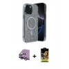 MARSİLYAN™- iPhone 14 Kılıf Eksen Çizgi - Siyah Buffer Cam Ekran Koruyucu + Raze Metal Kamera Lens - GS