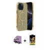MARSİLYAN™- iPhone 14 Kılıf Eksen Çizgi - Siyah Buffer Cam Ekran Koruyucu + Raze Metal Kamera Lens - SH