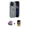 MARSİLYAN™- iPhone 14 Kılıf Eksen Çizgi - Siyah Buffer Cam Ekran Koruyucu + Raze Metal Kamera Lens - SH