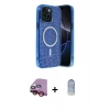 MARSİLYAN™- iPhone 14 Kılıf Eksen Çizgi - Siyah Joko Magic 5D Cam + Raze Metal Kamera Lens - KI
