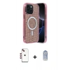 MARSİLYAN™- iPhone 14 Kılıf Eksen Çizgi - Siyah Joko Magic 5D Cam + Shine Kamera Lens - KI