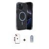 MARSİLYAN™- iPhone 14 Kılıf Eksen Çizgi - Siyah Joko Magic 5D Cam + Shine Kamera Lens - KI