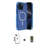 MARSİLYAN™- iPhone 14 Kılıf Eksen Çizgi - Siyah Joko Magic 5D Hayalet Cam + Shine Kamera Lens - KI