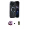 MARSİLYAN™- iPhone 14 Kılıf Eksen Çizgi - Siyah Joko Magic 5D Hayalet Cam + Raze Metal Kamera Lens - KI