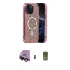 MARSİLYAN™- iPhone 14 Kılıf Eksen Çizgi - Siyah Joko Magic 5D Hayalet Cam + Raze Metal Kamera Lens - SH